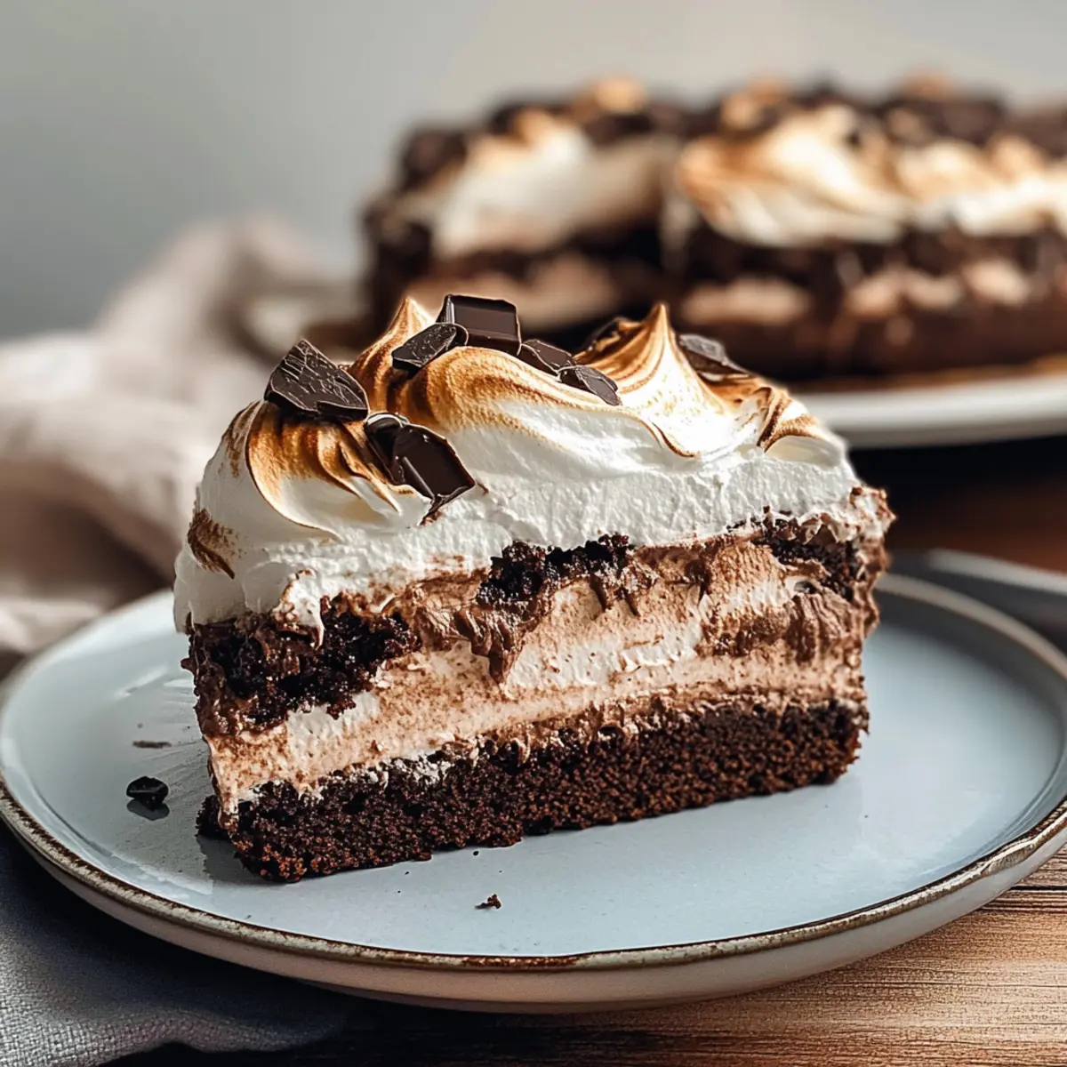 Chocolate Meringue Brownie Cake