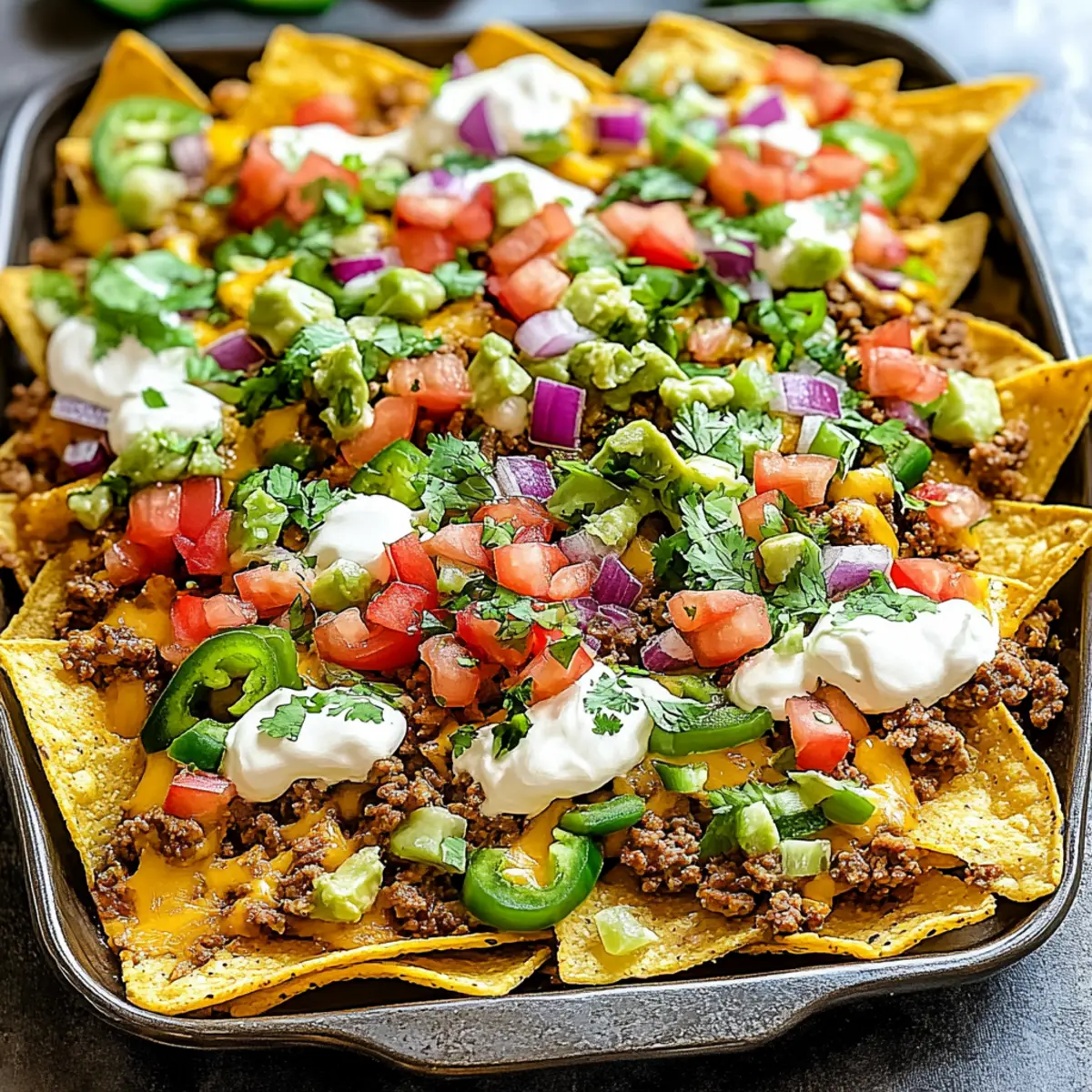 Loaded Ground Turkey Nachos