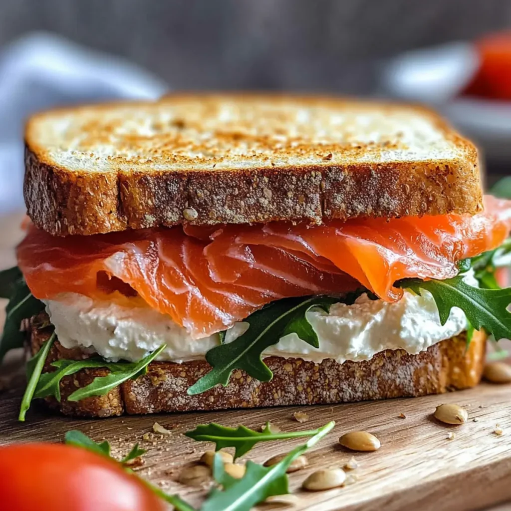 Smoked Salmon Sandwich with Cream Cheese