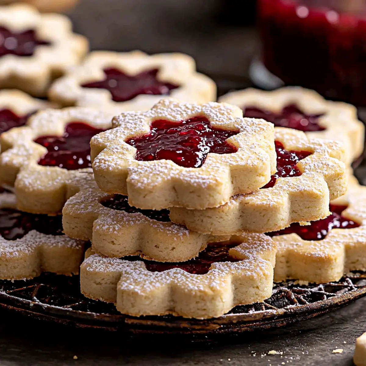 Shortbread Linzer Cookies with Raspberry Jam