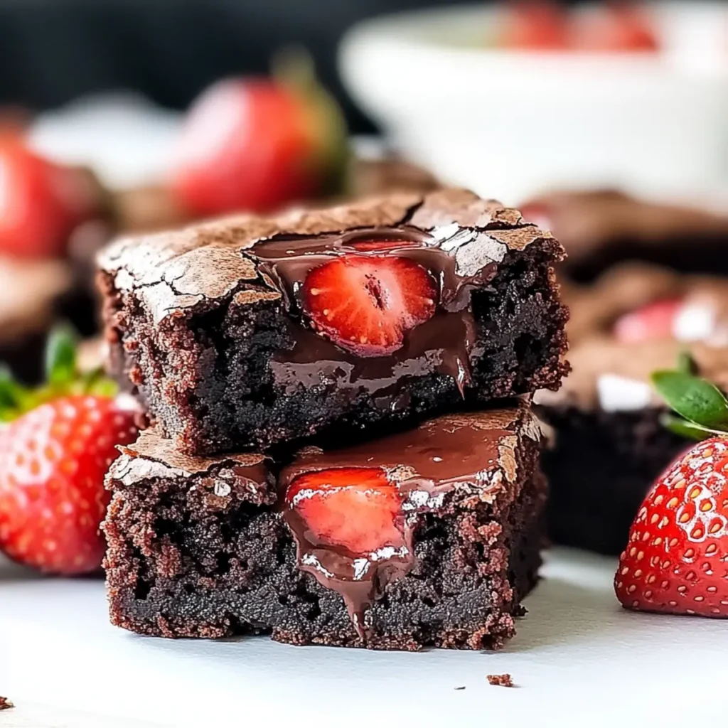 Chocolate Covered Strawberry Brownies