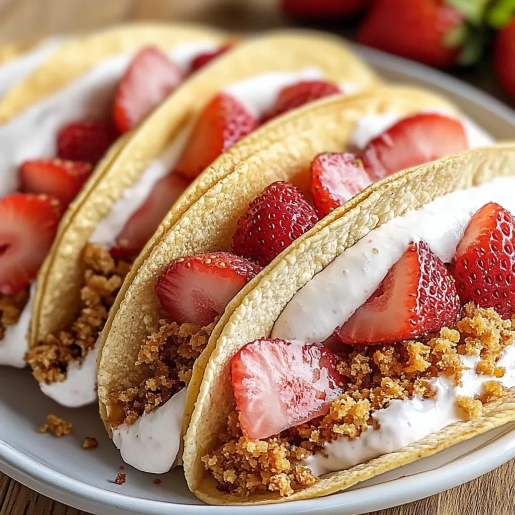 Strawberry Crunch Cheesecake Tacos
