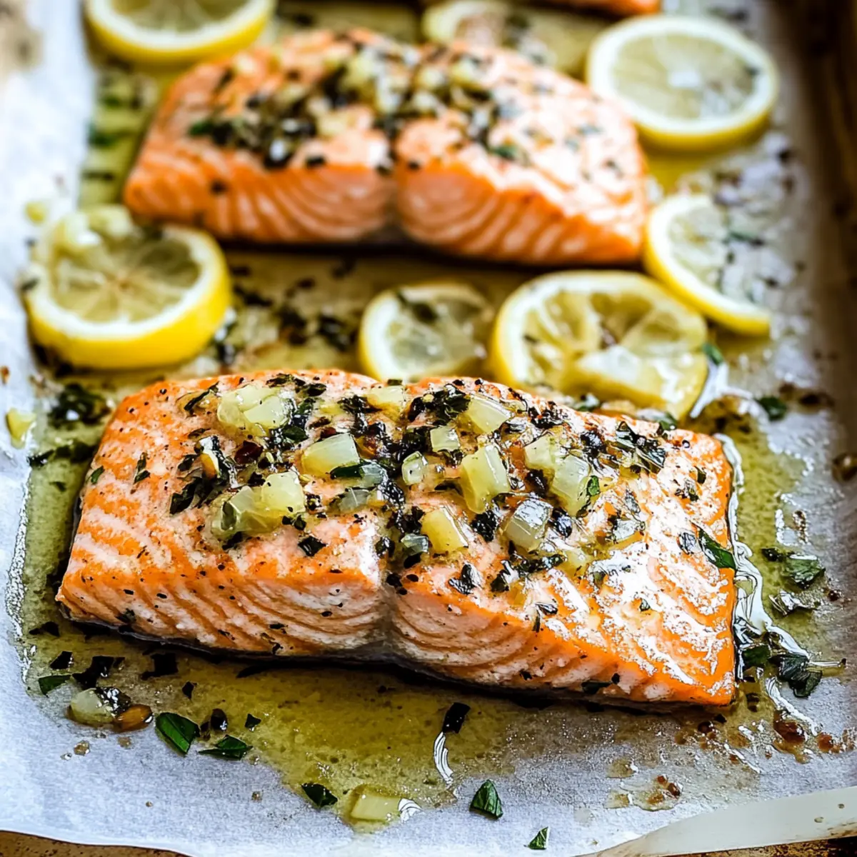Sheet Pan Lemon Garlic Butter Salmon