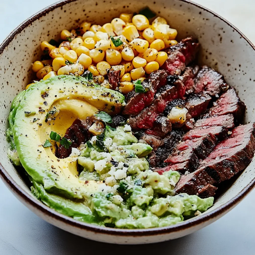 Steak Avocado Corn Bowl