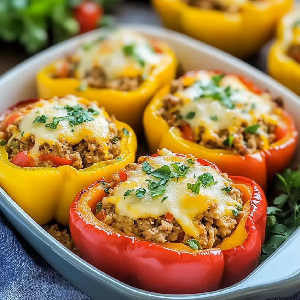 Ground Turkey Stuffed Peppers