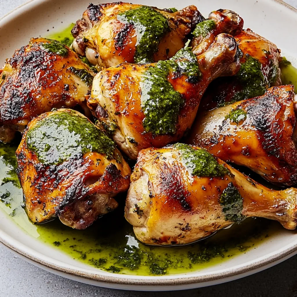 Peruvian Roasted Chicken With Spicy Cilantro Sauce