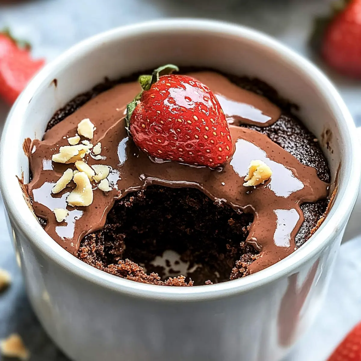 VALENTINE’S DAY Flourless Nutella Mug Cake