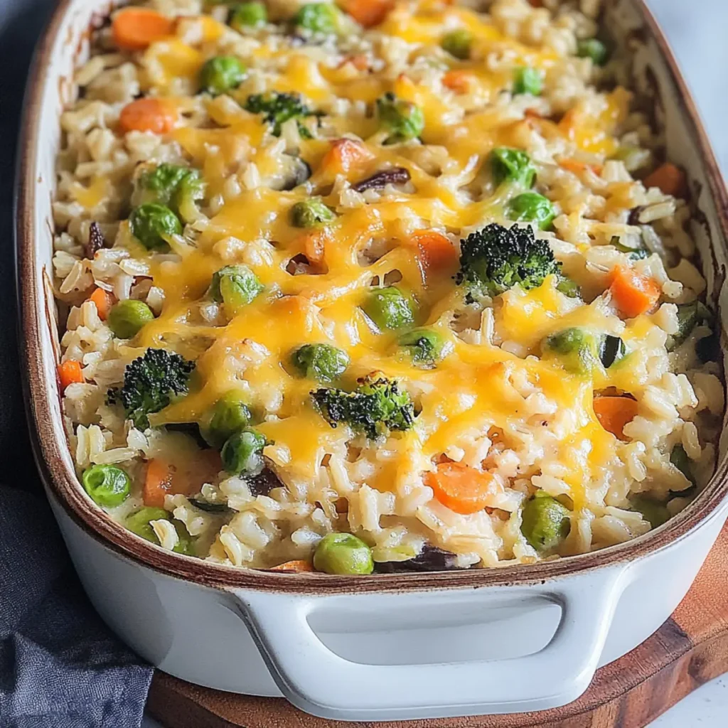Cheesy Vegetable and Brown Rice Casserole
