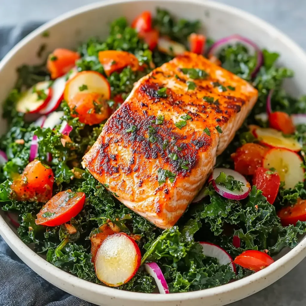 Fish Salad With Cajun Salmon & Kale