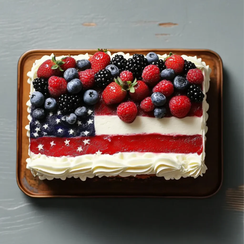Berry Flag Cake