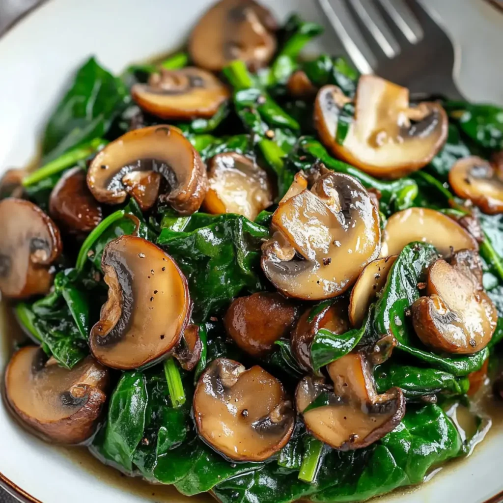 Balsamic Spinach and Mushrooms