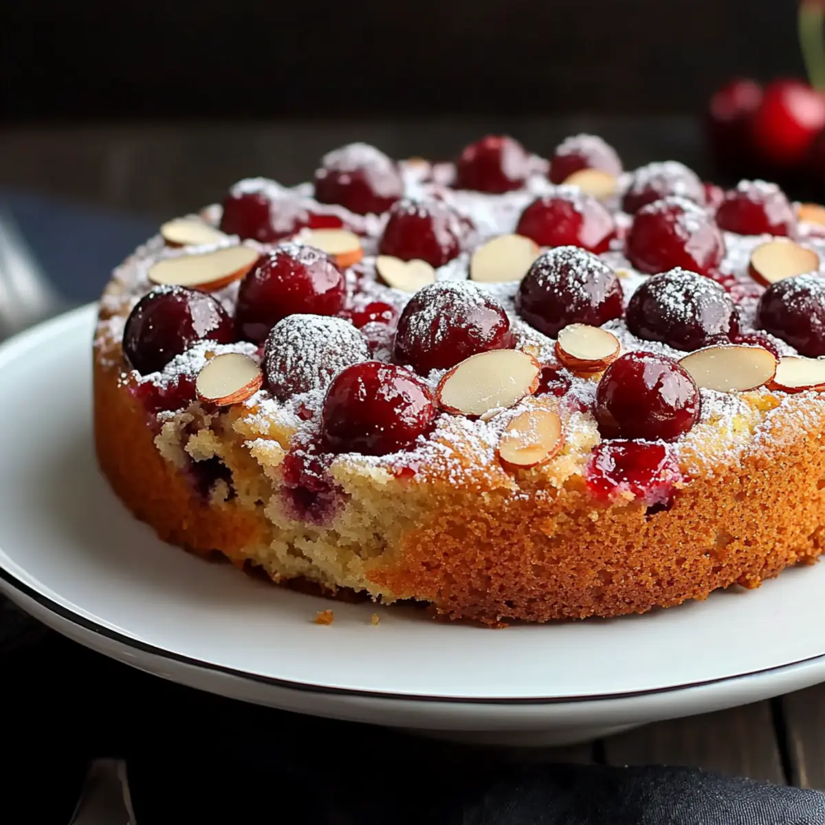 Cherry Almond Cake with Buttermilk