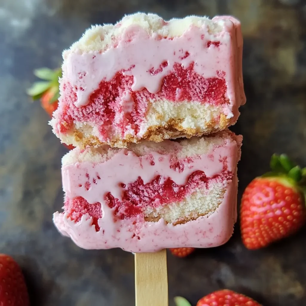 Strawberry Shortcake Ice Cream Bars